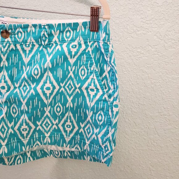 Old Navy Size 10 Ikat print Shorts - Turquoise & White - Picture 4 of 8